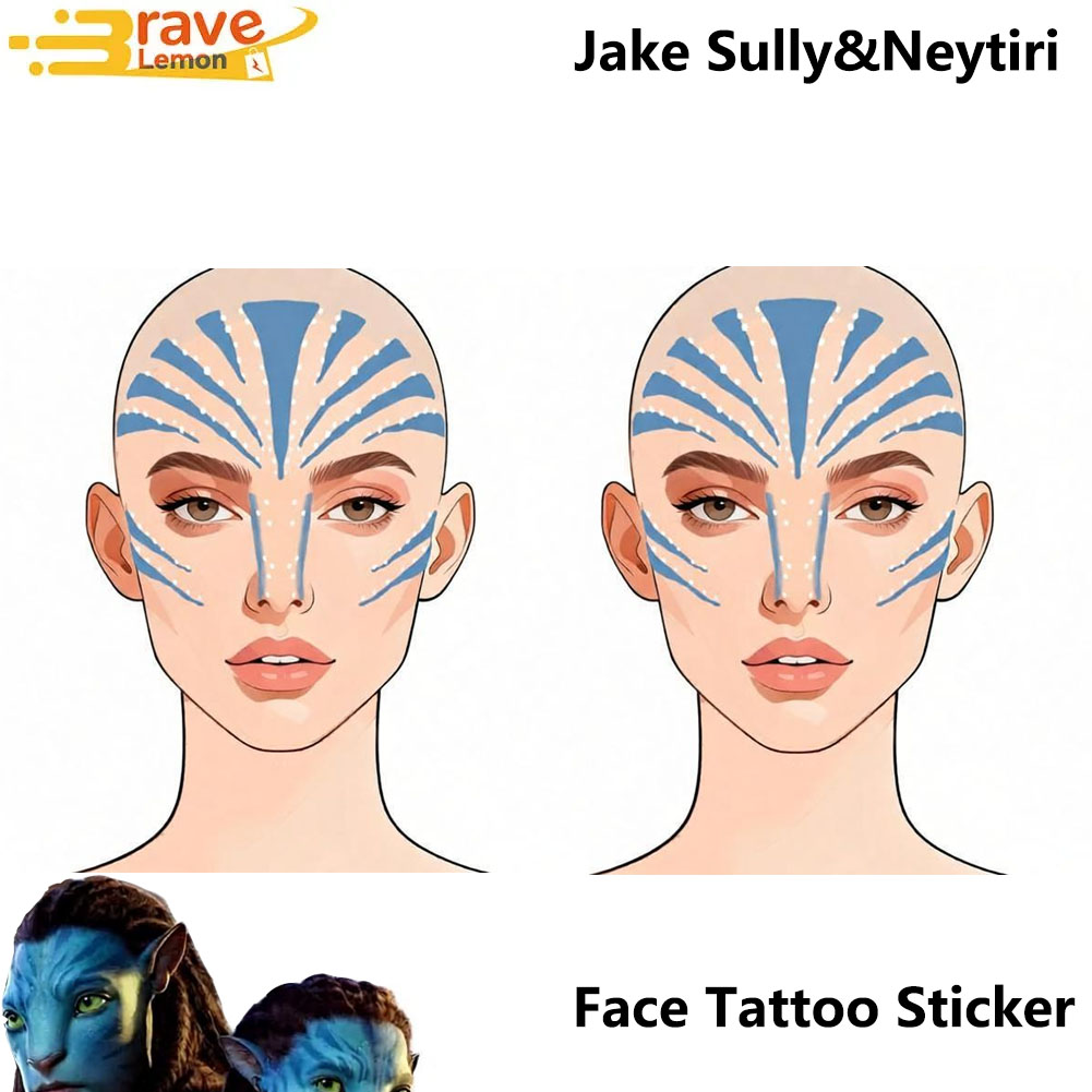 Cosplay Fire Prop - Adesivo de Tatuagem Facial de Fantasia
