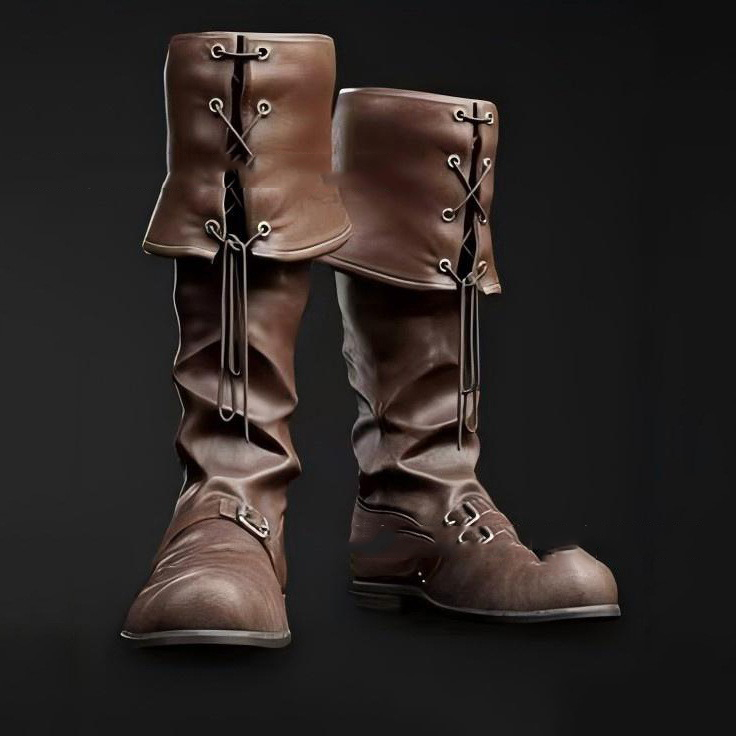 Bloodborne Cosplay Prop - Botas Masculinas de Couro Sintético Estilo