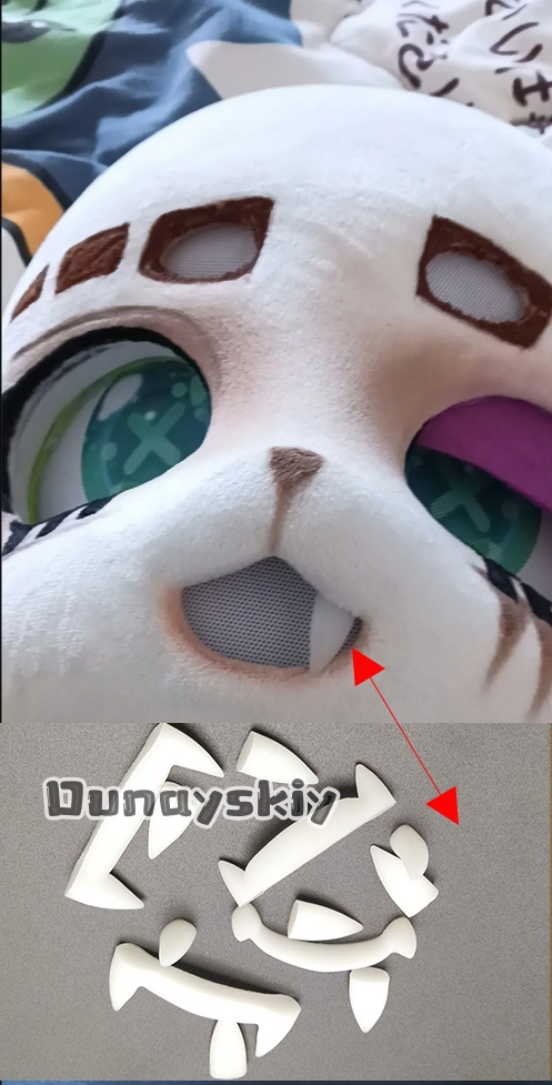 Cosplay Prop 3D Print Settings - Peludo impressão 3d kemono fursuit dentes