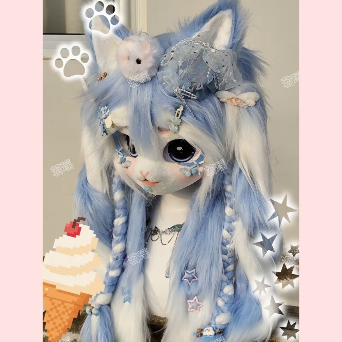 Máscara de Fursuit de Gato Kem - Cosplay Prop Making avaliação e preço